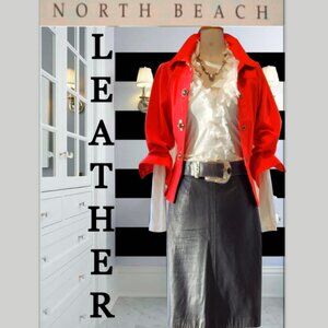 North Beach Leather Black Leather Skirt (5/6)